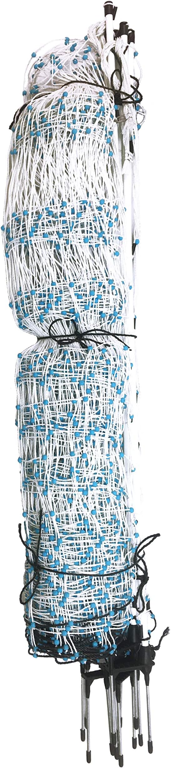 Starkline Electric Poultry Netting 48" x 82' Electric Poultry Netting w/Double Spiked Fiberglass Posts (12/48/3) Electric Fence for Chickens in Backyards, on Homesteads, Farms and Ranches