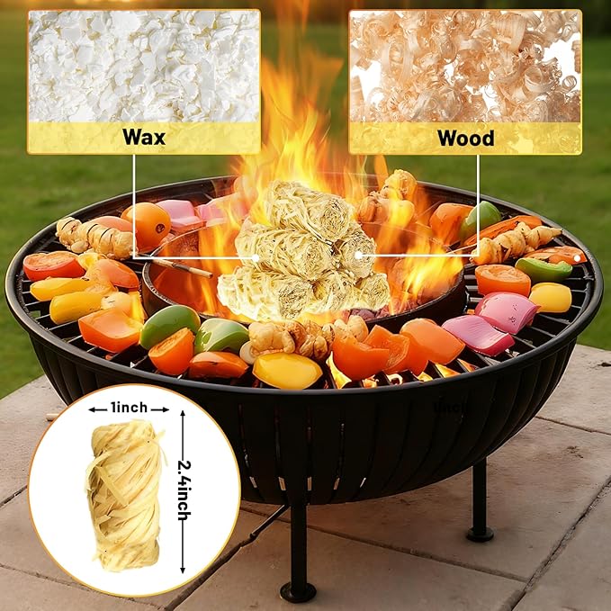 GodMax 150 pcs Fire Starter, Natural Fire Starters for Grill Campfires Charcoal Wood Stove Grill Pizza Oven Indoor Fireplace Outdoor Fire Pit