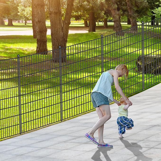 15 Panels No Dig Garden Fence, 40 in(H) X 36.3 ft(L) Metal Fence Panels, Thickened Rustproof Garden Fencing, Animal Barrier Fence for for Dogs, Rabbits, Landscape, Patio