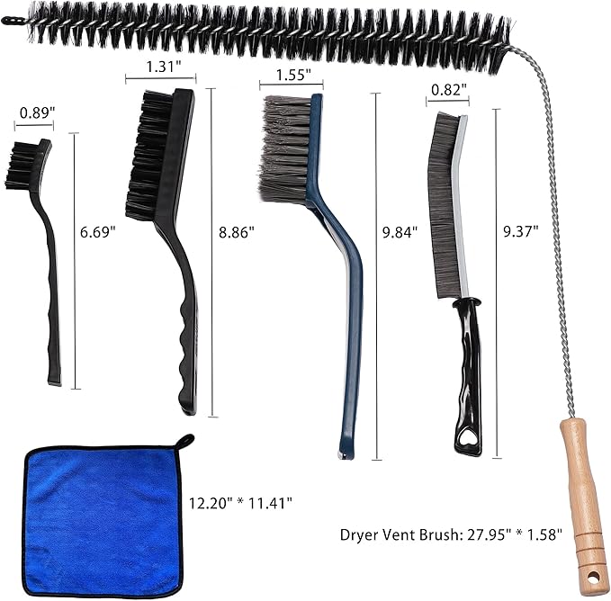 8 Pack Dryer Vent Cleaner Kit, Flexible Dryer Lint Brush Vent Cleaner, Lint Trap Cleaning Tool, Complete Dryer Duct Cleaning Kit for Laundry Room Essentials & Appliance Maintenance, Cleaning Supplies