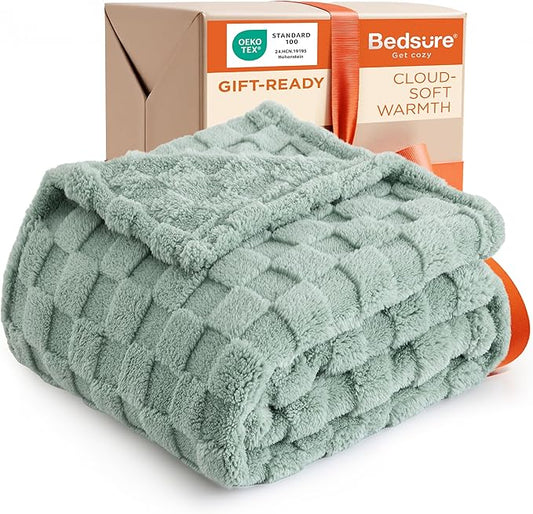 Bedsure GentleSoft Sage Green Twin XL Blanket for Bed - Super Soft Cozy Fleece Blankets for Women, Cute Throws for Girls, Dorm Room Essentials for Girls Teens Back to School, 66x90 Inches