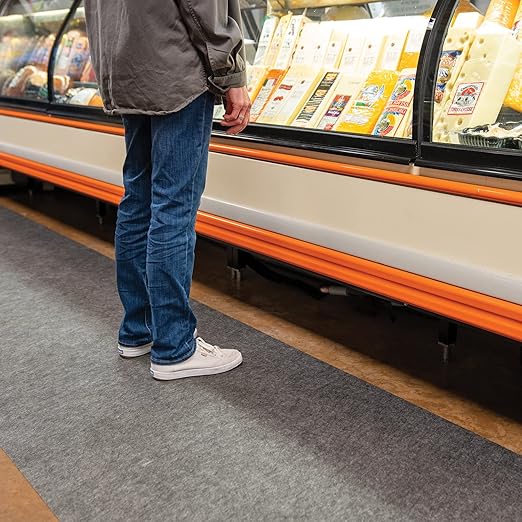 PIG Grippy Floor Mat Industrial Entrance Mat with Adhesive Backing 3' x 100' Mat Runner Gray GRP36200-GY