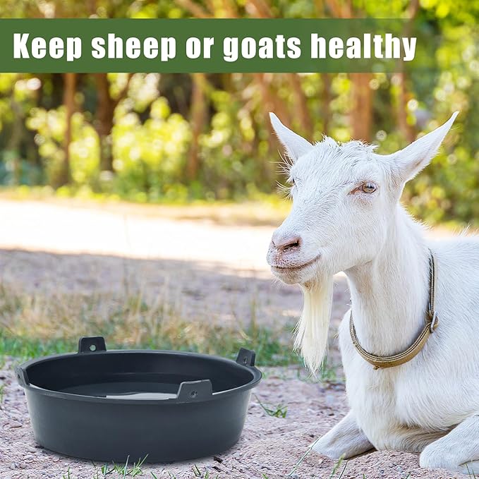 Sadnyy 8 Pcs Ox Tendon Feeder Pan 6 Quart Feed Pan Utility Horse Feed Bucket Dog Bowl Horse Feeder for Cats Dogs Goats Horses Chicken Dust Bath Container Animal Feeding, 12.2 x 3.4 Inch (Not Rubber)