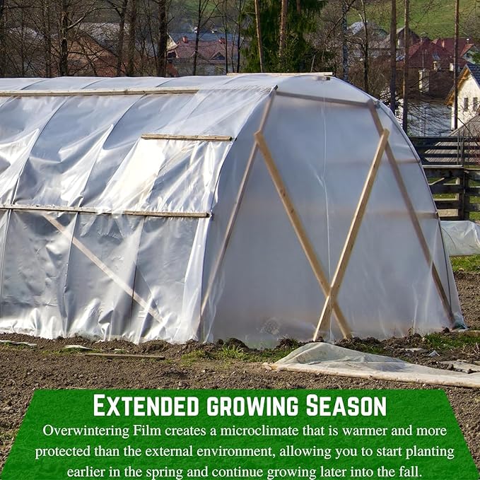 Farm Plastic Supply - Protective Clear Overwintering Plastic Film - Overwintering Film, 6 Mil Clear Plastic Film, Greenhouse Plastic, Durable Plastic Sheeting (6 Mil 24' x 100')