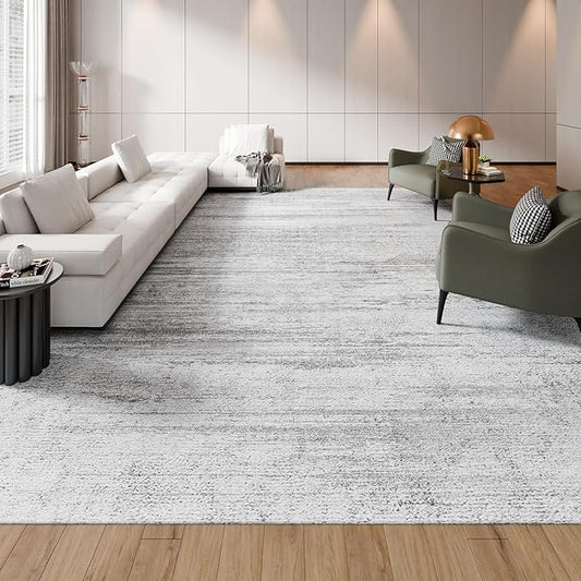VEVOR 10 x 14 ft Area Rug Large Washable Rug Non-Slip and Tear-Resistant Soft Carpet Pet & Child Friendly Modern Area Rugs Indoor Mat for Bedroom Office Living Room Kids Room Entryway Gray