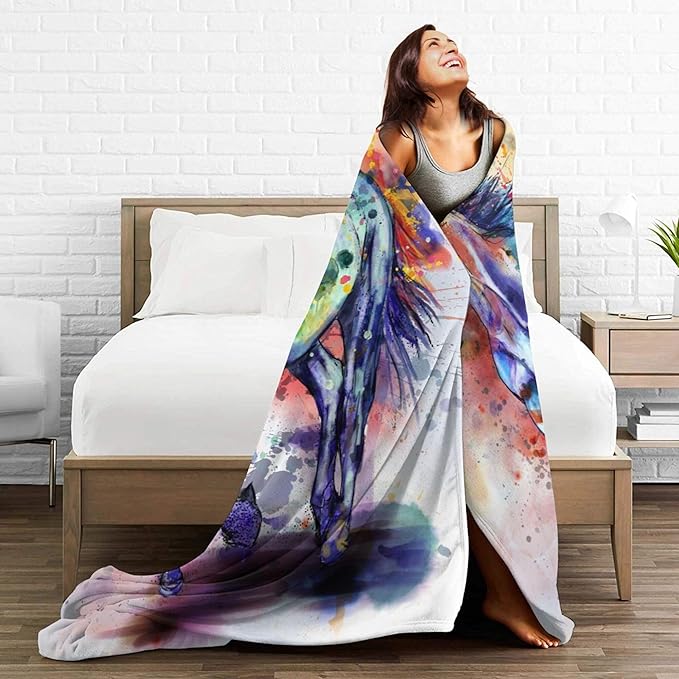 Horse Blanket Horse Gifts for Girls Boys Soft Throw Blanket Outdoor Couch Sofa Birthday Gifts for Women Men Kids