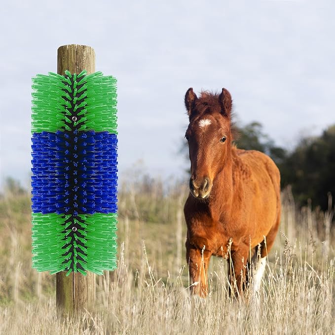 4 Pack Livestock Scratching Brush Horse Massage Grooming Brushes with 8 Screws for Goat,Cattle,Cow,Sheep, Horses,Pigs and Other Animal Back Scratching
