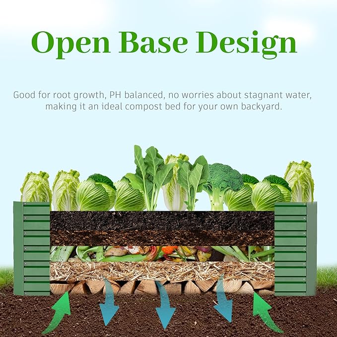 6x3x2 ft Raised Garden Bed, Large Metal Planter Raised Beds, Planters for Outdoor Plants for Vegetables, Flowers, Herbs, Fruits, and Succulents.(2 Pcs)