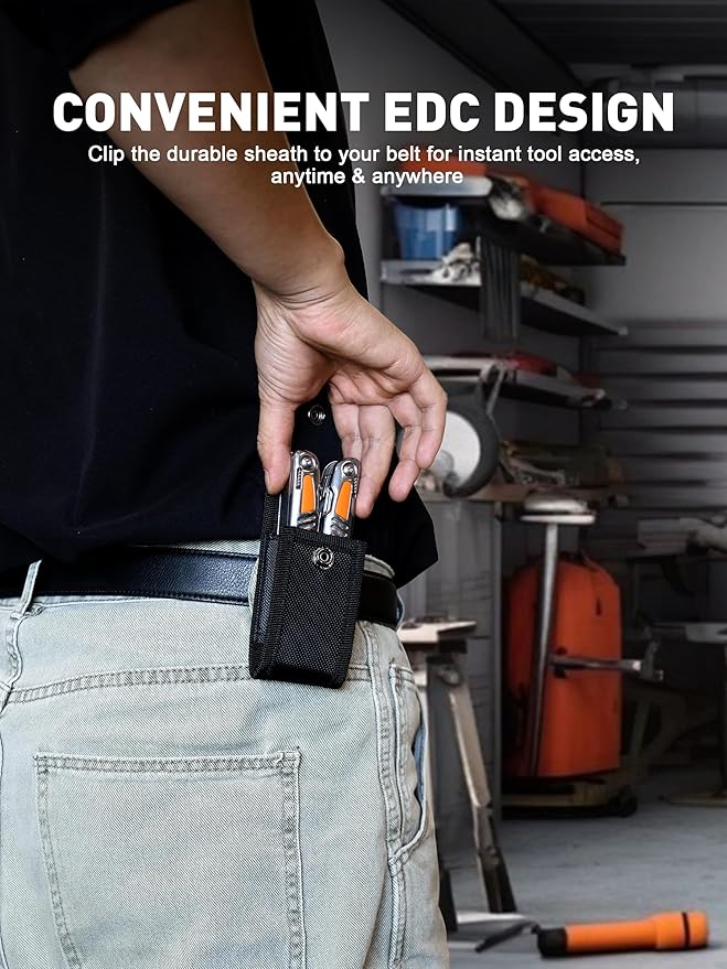 SMART JERRY 14-in-1 Multitool Pliers with Sheath | Self-Locking Foldable Multi Tool for DIY, Home, Garden, Camping | Stainless Steel EDC Pocket Knife | Gifts for Men, Dad, Husband