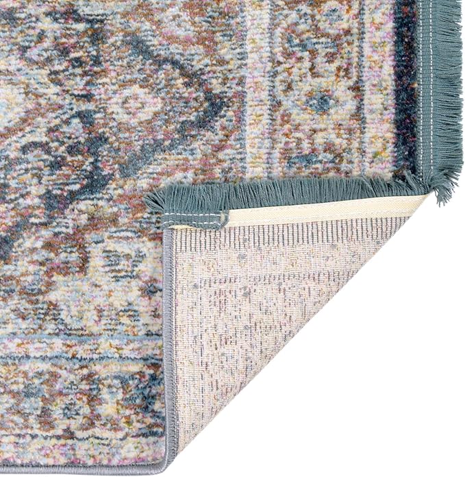 Unique Loom Baracoa Collection Area Rug - Prado (2' x 8' Runner, Gray/ Blue)