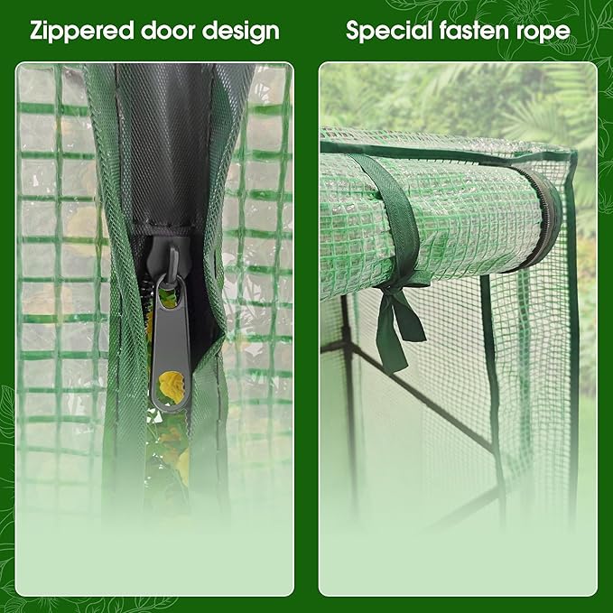 Onelike 16'' x 16'' x 55.5'' Plastic Raised Garden Bed with Greenhouse Cover and Trellis, Vertical Tomato Planters for Climbing Plants, Self Watering System Tomatoes Cage for Patio,Black,Small