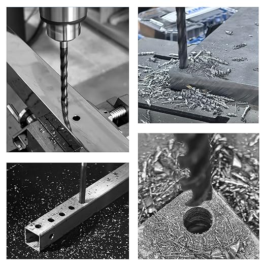 7/16" Triple Spiral Flute Cobalt Drill Bit Set (Pro - TiAlN Coated), Metal Drill Bit Set for Steel, Hardened Metal, Stainless Steel, 5-Piece with Index Storage Case