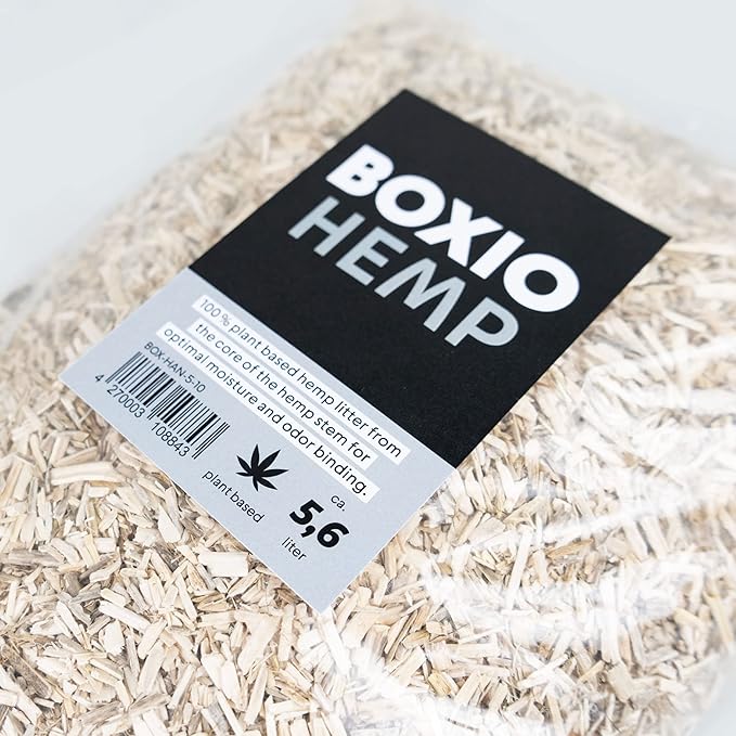 BOXIO - Hemp: 5.6 l Odor Neutralizer & Bedding - Ideal for Camping Toilets, Separation Toilets, and composting Toilets, but Also as Bedding for Hamsters, Small Animals, or Rabbits.