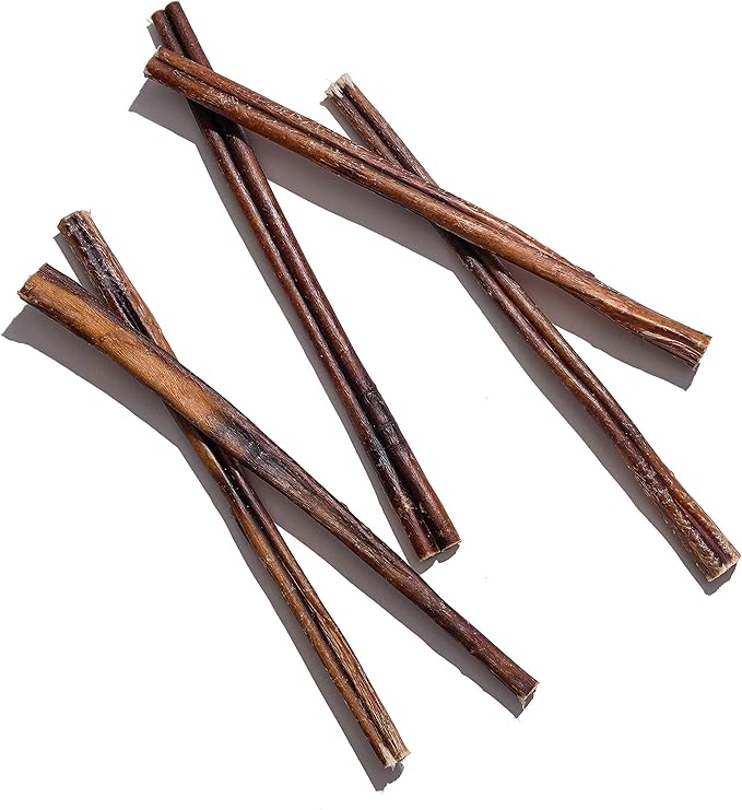 Jack&Pup 12 Inch Standard Bully Sticks for Medium and Large Dogs (10 Pack) Single Ingredient Dog Chew Bully Stick