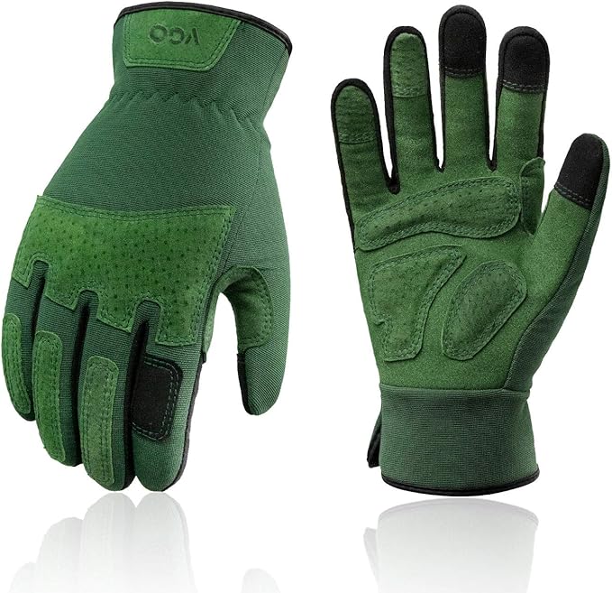 Vgo... Garden Gloves for Women,Puncture-proof,Thornproof,Women's Safety Work Gloves for Weeding, Digging, Raking, Pruning and Planting,Touchscreen,Synthetic Leather(XL, Green, SL7471)