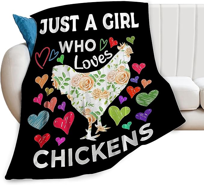 Chicken Cozy Soft Gifts for Lovers - Warm Plush Fluffy Throw Blanket - Lightweight Rooster Fleece Flannel - Kids & Adults - 80"x60"