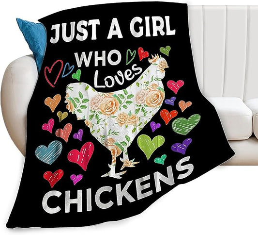 Chicken Cozy Soft Gifts for Lovers - Warm Plush Fluffy Throw Blanket - Lightweight Rooster Fleece Flannel - Kids & Adults - 80"x60"