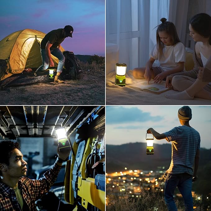 Lepro 1300LM LED Camping Lantern Rechargeable, 4 Light Modes, 3600mAh Power Bank, IPX4 Waterproof, Perfect Lantern Flashlight for Hurricane Emergency, Hiking, Home and More, USB Cable Included