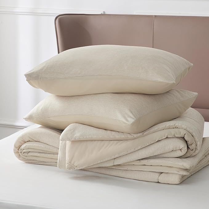 Bedsure King Comforter Set - Cooling and Warm Bed Set, Linen Reversible Bedding for All Season, 3 Pieces, 1 King Size Comforter (102"x90") and 2 Pillow Cases (20"x36")