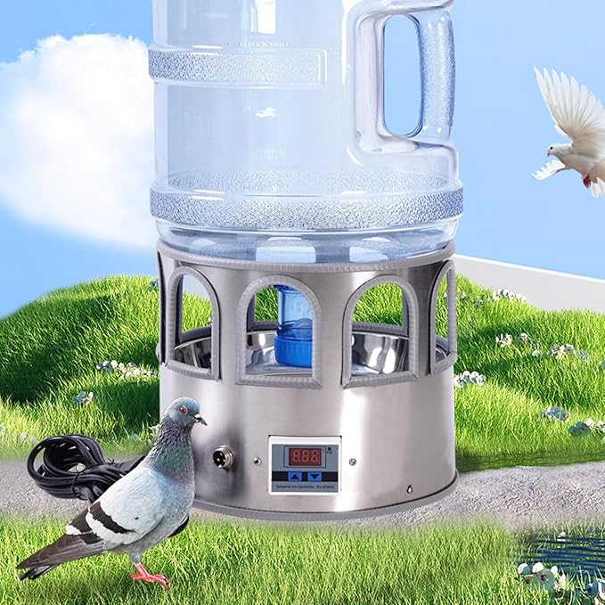 5 Gallon Warmed Poultry Drinker with Against Spill Base Permanent Untarnished Bucket for Multiple Feathered Yearlong Energy Efficient Heated Waterer for Poultry