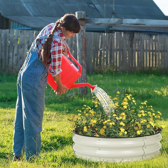 BPS Metal Raised Garden Bed, 2.5FT Diameter Galvanized Planter Raised Garden Boxes for Flower Planters, Vegetables Herb