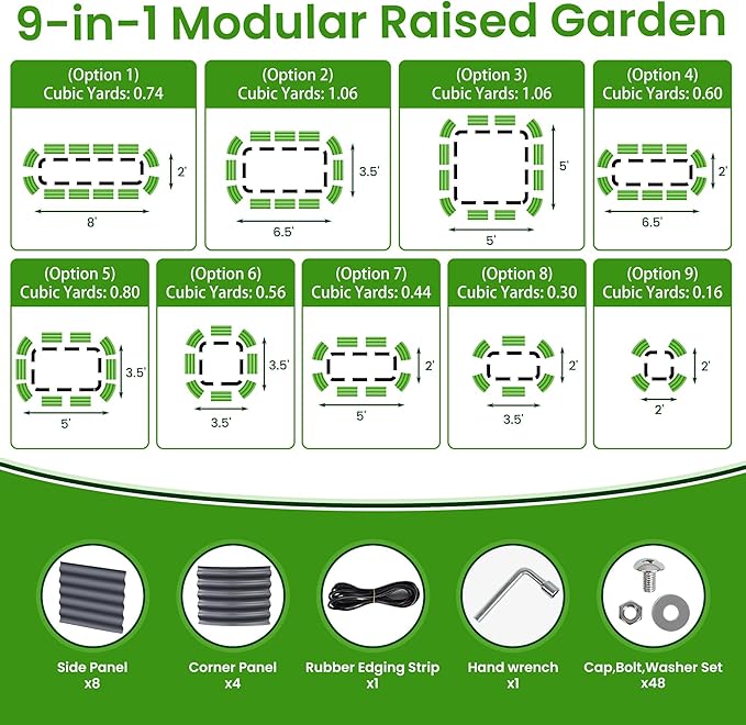 17" Tall Raised Garden Beds Outdoor - Galvanized Aluminum-Magnesium Stainless Steel Durable Metal Planter Box for Growing Plants, Vegetables, Flowers, Fruits (Deep Grey)