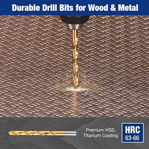 WORKPRO Drill Bit Set, 120-Pieces Impact Driver Bits Set and Screwdriver Bits Set for Screw Driving and Wood Metal Drilling with Storage Case, 1/4" Hex Shank