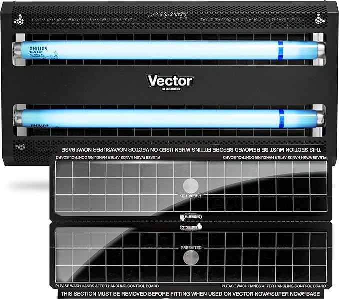 Catchmaster Vector 30, UV Light Fly Traps Indoor for Home, Electric Gnat Traps for House Indoor, Shatterproof Bulbs UV Lamp Fly, Insect & Mosquito Killer, Silent Bug Light for Kitchen, Shed, Garage