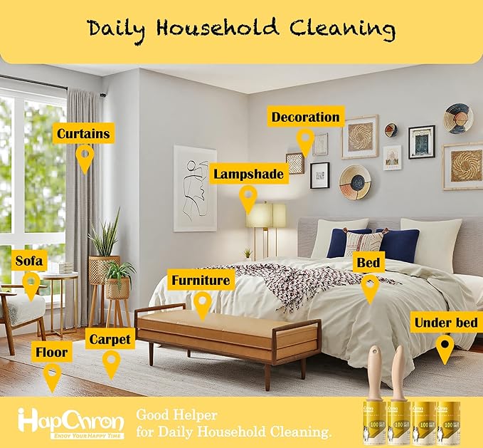 Lint Rollers for Pet Hair Extra Sticky [400 Sheets/2 Handles], Lint Remover Go Beyond Animal Fur, Dust and Other Dirt, Dog & Cat Hair Remover Rollers for Clothes, Furniture, Carpet, Car etc