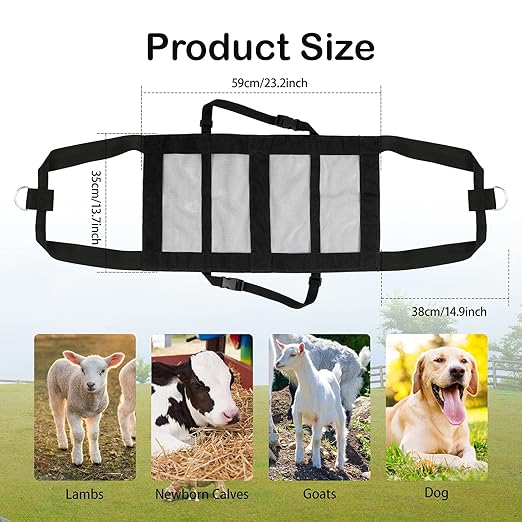 Calf Sling for Weighing Animals - Calf Scale Hanging Weight Scale Sling with Adjustable Straps for Weighing Calves Lambs Goats Baby Alpacas Newborn Livestock Dogs