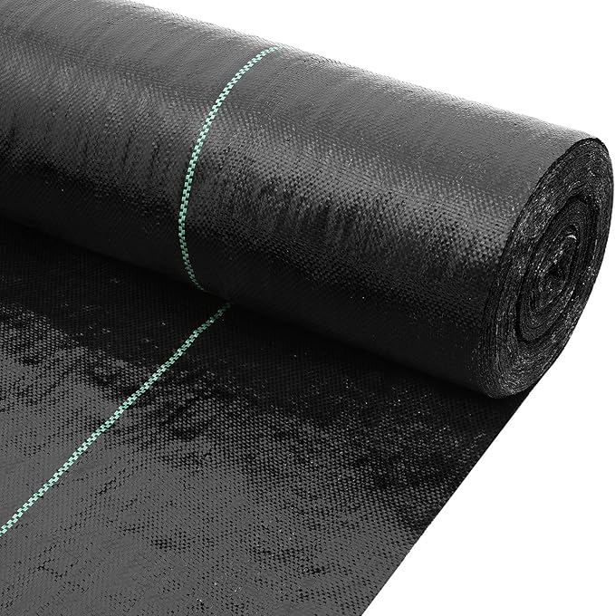 DWALE 3x300 ft 4OZ Black Polypropylene Plain Weed Barrier Fabric for Driveway, Landscaping & Construction Projects