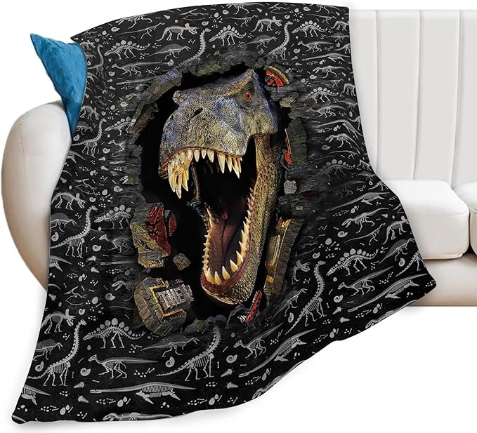 Dinosaur Blanket, Dinosaurs Throw Blanket, Animal Wild Gifts Blankets Stuff Fleece Flannel Plush for Boys Men Girls Women Lovers Adults Soft Bedding Gift for Sofa Bed Office Home Decor 40"X50"