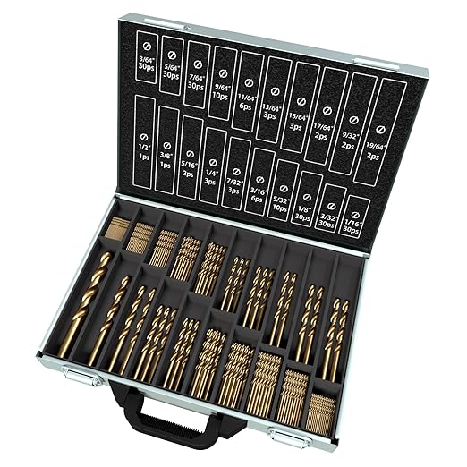 Cobalt Drill Bit Set, 234Pcs M35 High Speed Steel Jobber Length Drill Bit Kit for Hardened Metal, Stainless Steel, Cast Iron, Wood and Plastic, with Index Storage Case, 3/64"-1/2"