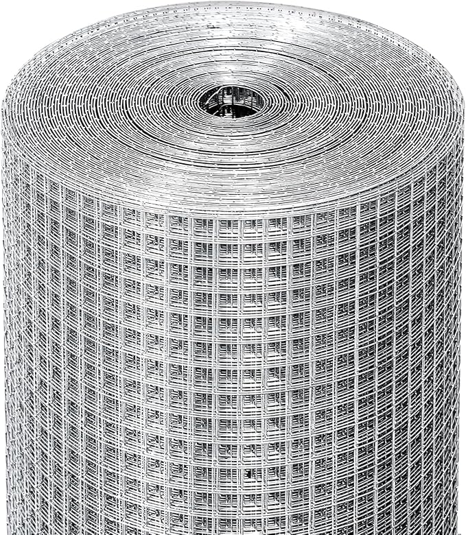 Hardware Cloth 1/2in 24inx50ft Hot Dip Galvanized 19 Gauge Chicken Wire Fencing Roll Poultry Animal Netting Cage Screen Chicken Coop Accessories Garden Plant Supports