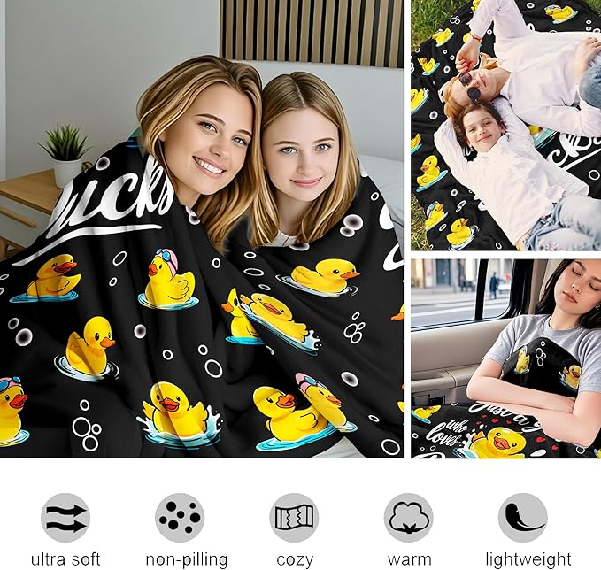 Duck Blanket Gifts Soft Flannel Ducks Throw Blanket Duck Stuff Decor for Girls Women Kids Adults 60"x50"