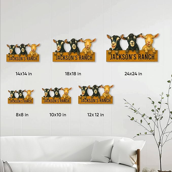 Personalized Goat Metal Sign, Custom Farm Animal Sign for Porch Fence Yard – Home Decor Gift for Goat Owner, Farmers, Homesteaders, Birthday or Housewarming Gift