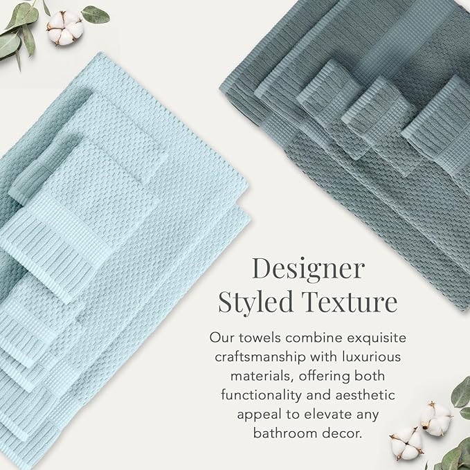 NY Loft 100% Cotton 2 Pack Bath Sheet Towel Set | Extra Large Oversize Bath Towels | Absorbent & Quick-Dry | Textured and Durable Cotton | Stormy Sea