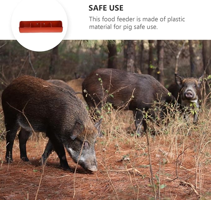 DOITOOL Plastic Fence Feeder Heavy Duty Pig Trough 4 Compartment Livestock Feeder Plastic Pig Feeer Livestock Pets Animal Farm Supplies