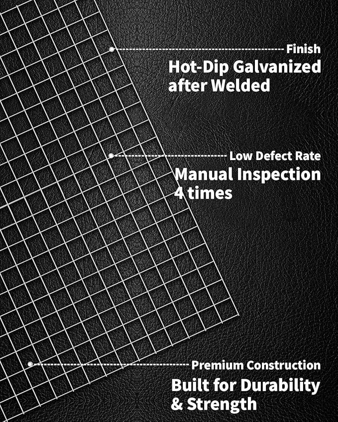 Galvanized Hardware Cloth 60 inch x 100 Foot 1/2 inch Mesh 19-Gauge, Hot Dip Galvanized After Welding, Wire Mesh Roll Chicken Wire Fencing Welded Wire Fence Roll Garden Fencing