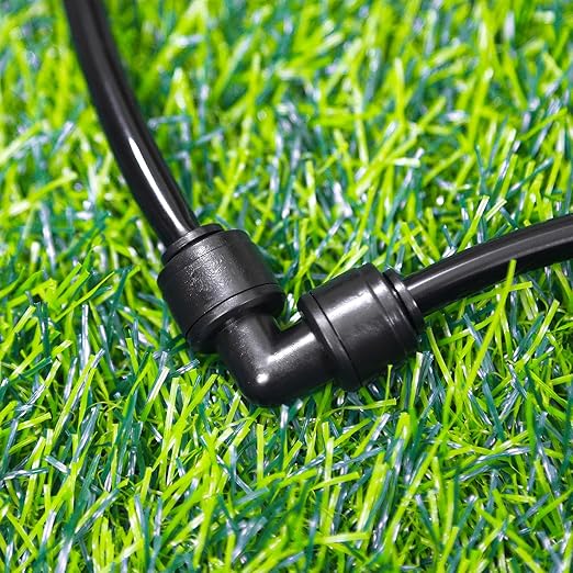 30 Pieces 1/4 Inch Drip Irrigation Elbow Fittings - 1/4'' Drip Line Push-to-Fit Connectors for 1/4 Inch Drip Irrigation Tubing Leak Free Lock Elbow Parts for Drip Irrigation System