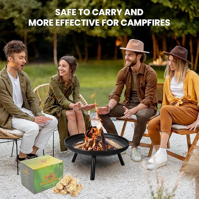 GEEKHOM 50-Piece Wax Fire Starters: All-Weather Natural Firelighters for Grill, Wood Stove, Pizza Oven & Campfire, Eco-Friendly