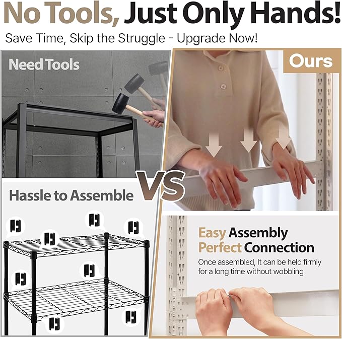 HOMEDANT House 5 Tier Laminated Metal Shelving Unit Adjustable Storage Utility Rack Heavy Duty Shelves Organization Multipurpose Shelf Kitchen Garage Pantry Closet (1, (XL Deep) 48.1" W, White)