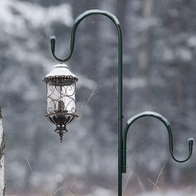 MIPON 2 Pack 78 Inch Double Shepherds Hooks for Outdoor Bird Feeder,Hanging Plants,Solar Light,Adjustable 78/62/46/30 Inch,3/4 Inch Width Heavy Duty Garden Shepards Hook