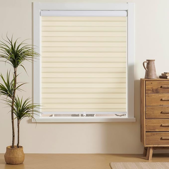 Cordless Zebra Blinds Window Blind Zebra Shade Blinds for Windows Roller Sheer Shades Privacy Light Filtering Shades for Home Kitchen Bathroom (Width 36'' X Height 72'' Cream)