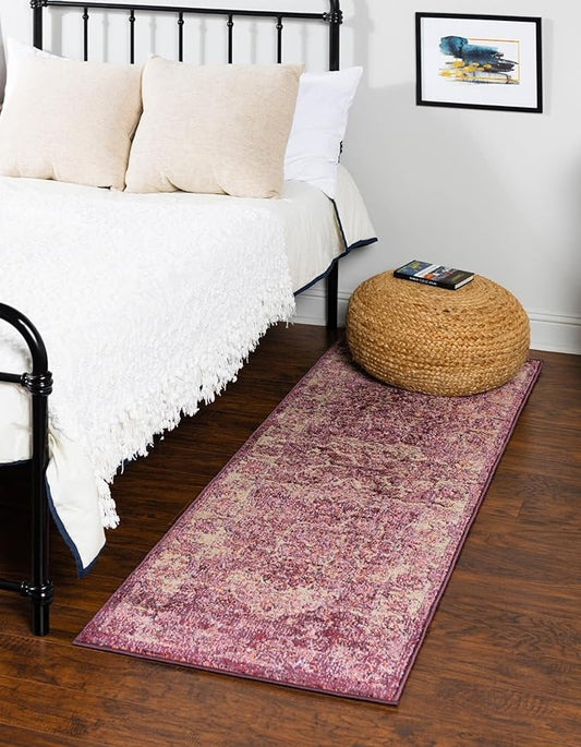 Unique Loom Isabella Collection Area Rug - Adjani (2' 7" x 10' Runner, Purple/ Ivory)