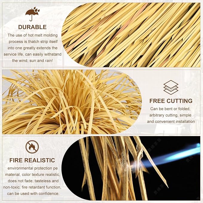 Artificial Thatch Roofing Mexican Tiki Hut Grass for Thatch Roofing Tiki Bar Hut Decorations 10'X16