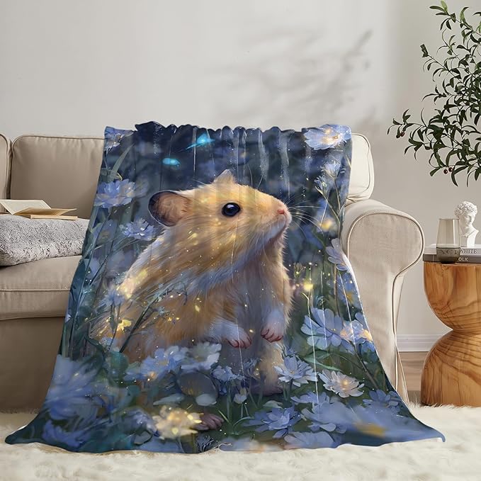Hamster Blanket Gifts for Girls Boys Guinea Pig Lover Throw Cozy Plush Fleece Flannel Lightweight Fuzzy Blankets for Women Men 50"X40"
