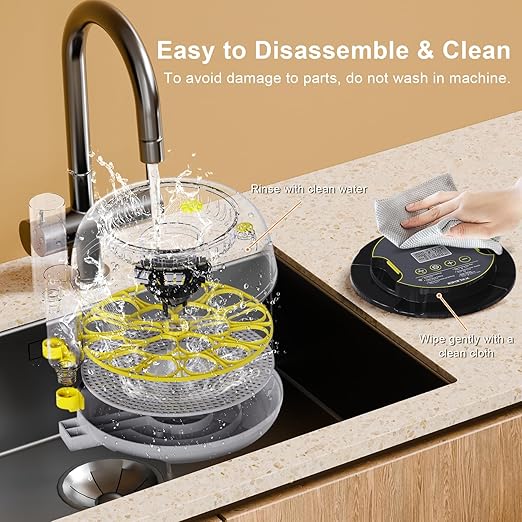 Incubator for Hatching Eggs-18 Egg Capacity, Automatic Egg Turner, Temperature & Humidity Control, 360° Viewing for Chicken, Duck and Quail Eggs