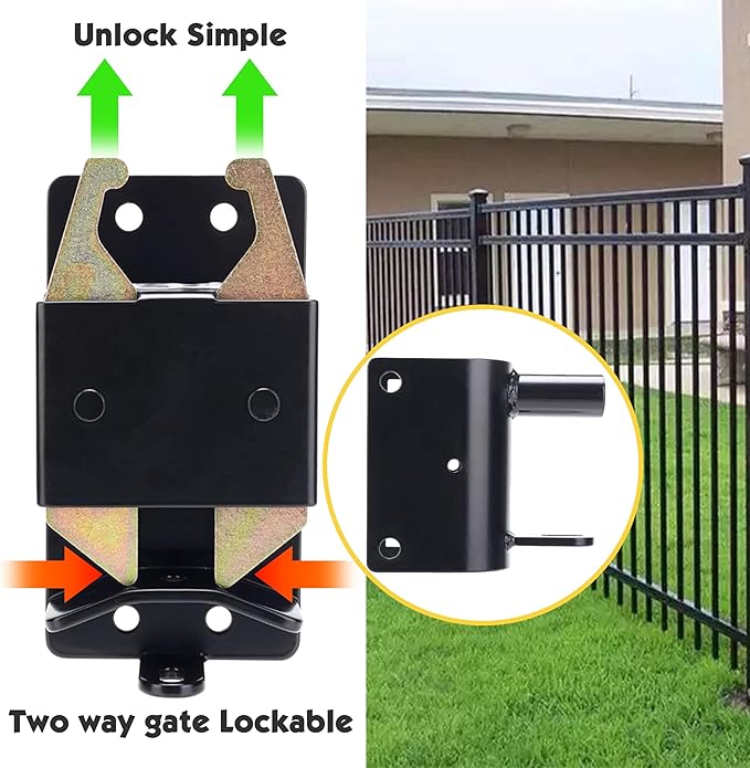 Heavy Duty Farm Gate Latch 2 Way Gate Latch Perfect for Farms, Pastures, and Ranches