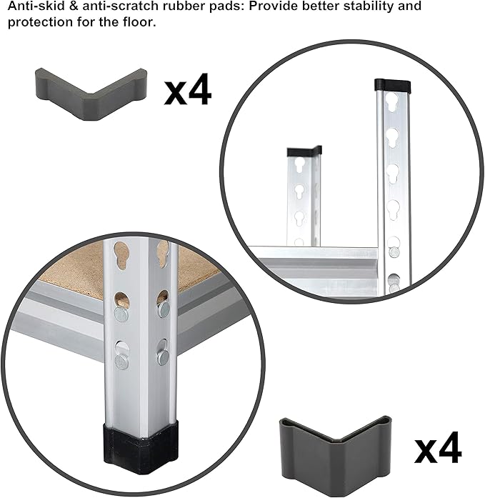 Amazon Basics 5-Tier Medium Duty Storage Shelving Single Post Press Board Shelf - 48 x 18 x 72 Inches, Aluminum